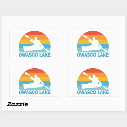 Owasco Lake New York Kayak Rechthoekige Sticker (Vel)
