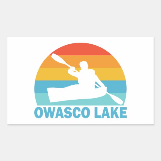 Owasco Lake New York Kayak Rechthoekige Sticker (Voorkant)