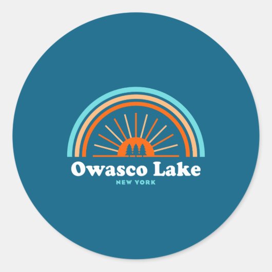 Owasco Lake New York Rainbow _1  Ronde Sticker (Voorkant)