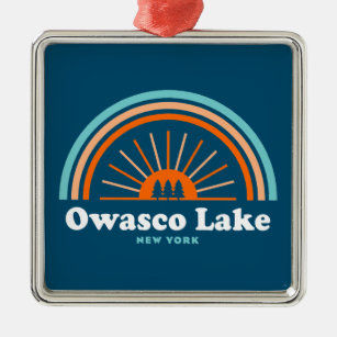 Owasco Lake New York Rainbow Metalen Ornament