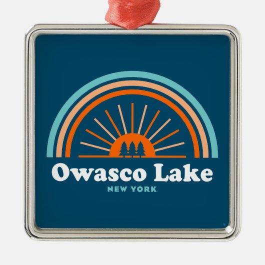 Owasco Lake New York Rainbow Metalen Ornament (Voorkant)