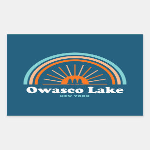 Owasco Lake New York Rainbow Rechthoekige Sticker