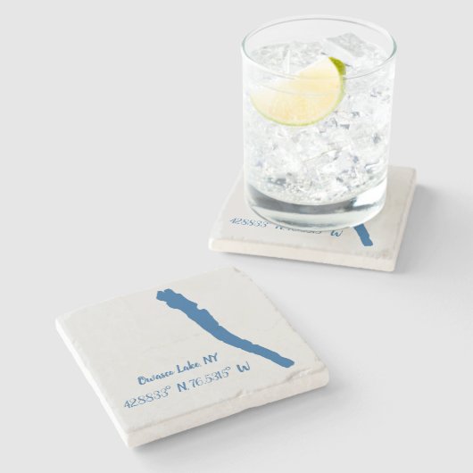 Owasco Lake, NY Marble Onderzetter (Zijkant)