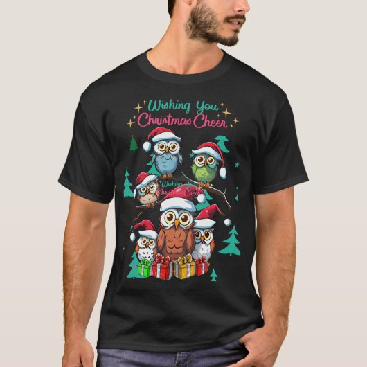 Owels Vrolijk Kerstfeest T-shirt (Voorkant)
