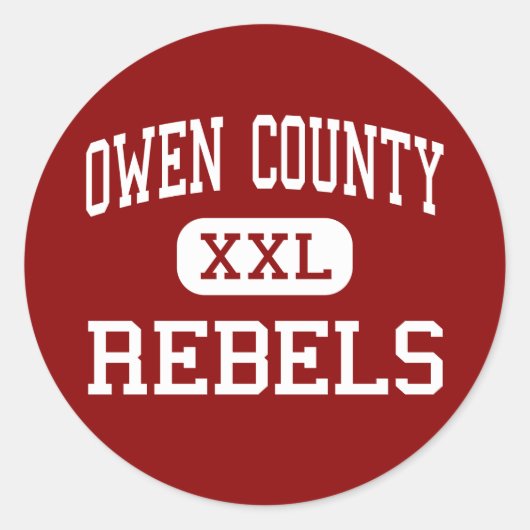 Owen County - Rebellen - High - Owenton Kentucky Ronde Sticker (Voorkant)