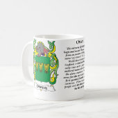 Owen Familiecolat van de mok van wapens (Voorkant links)