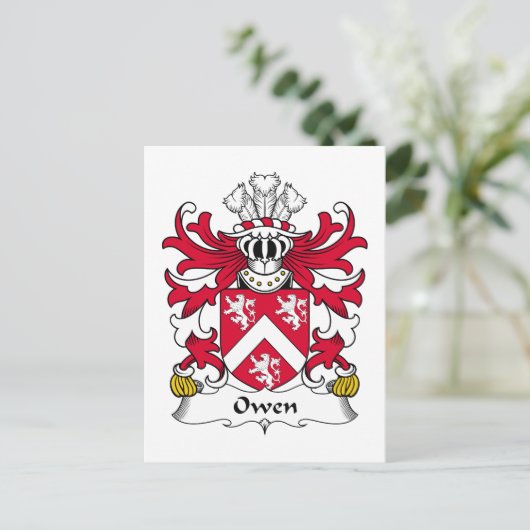 Owen Family Crest Briefkaart (Staand voorkant)