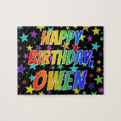 "OWEN" First Name, Fun "HAPPY BIRTHDAY" Legpuzzel (Horizontaal)