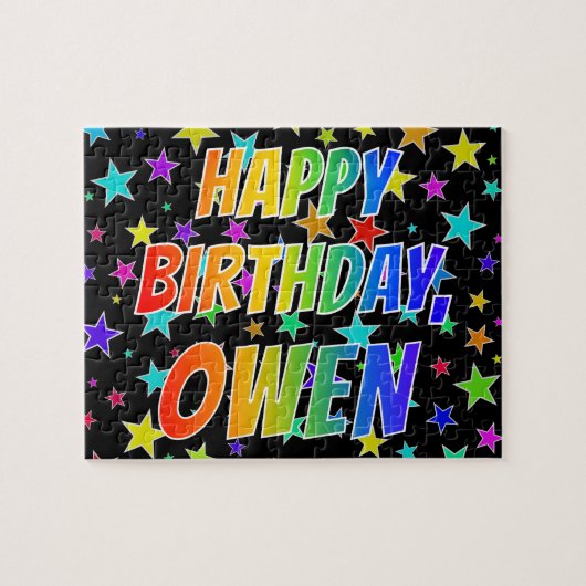 "OWEN" First Name, Fun "HAPPY BIRTHDAY" Legpuzzel (Horizontaal)