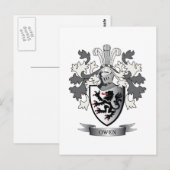 Owen gezinscrest wapenklep briefkaart (Voorkant / Achterkant)