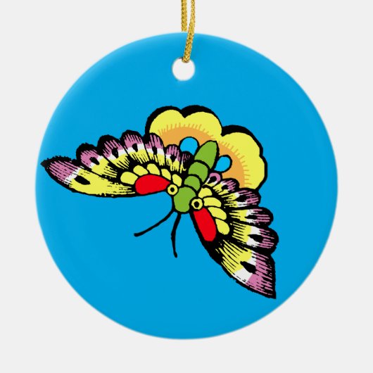 Owen Jones Antiek Oosterse Vlinders Keramisch Ornament (Voorkant)