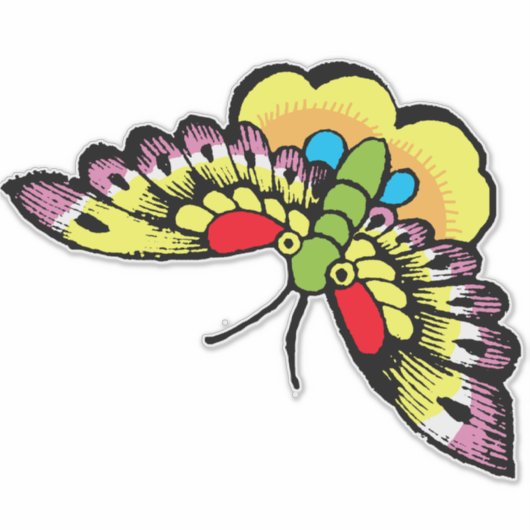 Owen Jones Antiek Oosterse Vlinders Sticker (Voorkant)