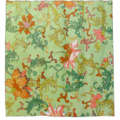 Owen Jones bloemenpatroon groene achtergrond Douchegordijn (Voorkant)