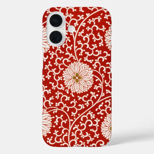 Owen Jones Chinees Ornament Rood Wit Bloemmotief Case-Mate iPhone Case (Achterkant)