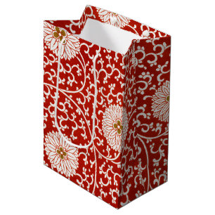 Owen Jones Chinees Ornament Rood Wit Bloemmotief Medium Cadeauzakje