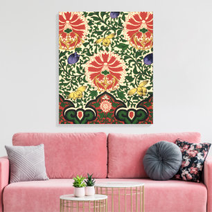 Owen Jones Chinoiserie Rode Lotus Bloem Kunst Desi Canvas Afdruk