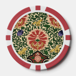 Owen Jones Chinoiserie Rode Lotus Bloemige Kunston Poker Chips