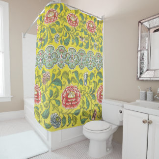 Owen Jones Peony Gele achtergrond Douchegordijn