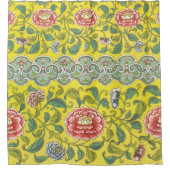 Owen Jones Peony Gele achtergrond Douchegordijn (Voorkant)