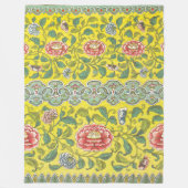 Owen Jones Peony Gele achtergrond Fleece Deken (Voorkant)