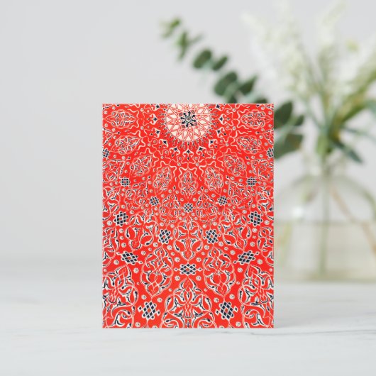 Owen Jones  Red Turkey Pattern Design Post Briefkaart (Staand voorkant)