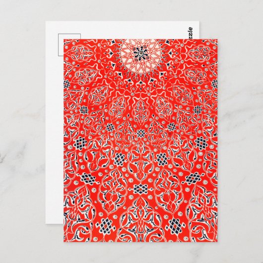 Owen Jones  Red Turkey Pattern Design Post Briefkaart (Voorkant / Achterkant)