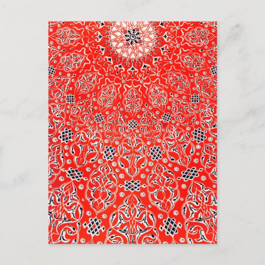 Owen Jones  Red Turkey Pattern Design Post Briefkaart (Voorkant)