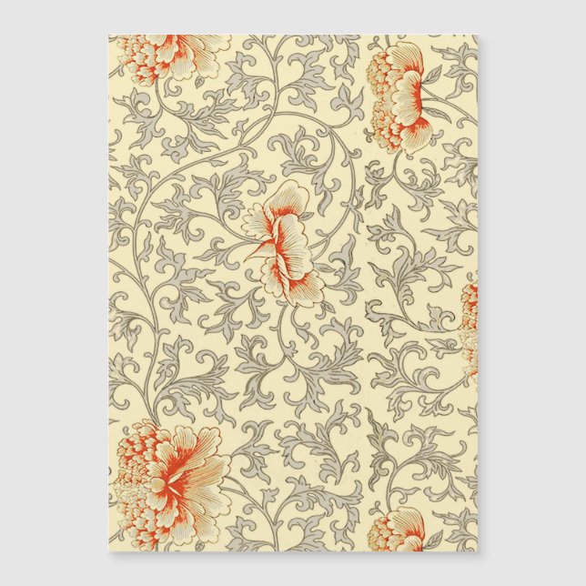 Owen Jones Vintage Patroon: Koraal Bloemig Grijs (Voorkant)
