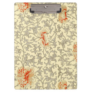 Owen Jones Vintage Patroon: Koraal Bloemig Grijs Klembord