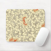 Owen Jones Vintage Patroon: Koraal Bloemig Grijs Muismat (Met muis)