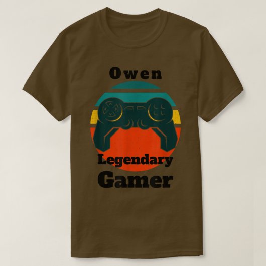 Owen Legendary Gamer Video Game Player Controller T-shirt (Design voorkant)