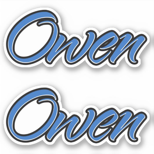 Owen Name blue Aufkleber Sticker Stickerset (Voorkant)