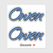 Owen Name blue Aufkleber Sticker Stickerset (Vel)