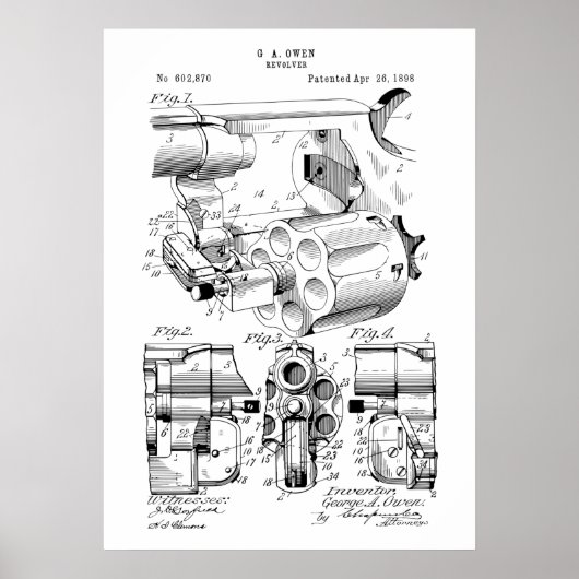 Owen Revolver Patent Poster (Voorkant)