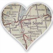 Owen Sound  kaart Sticker (Voorkant)