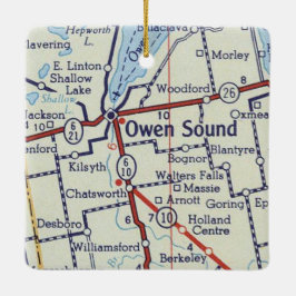 Owen Sound ON Map Keramisch Ornament