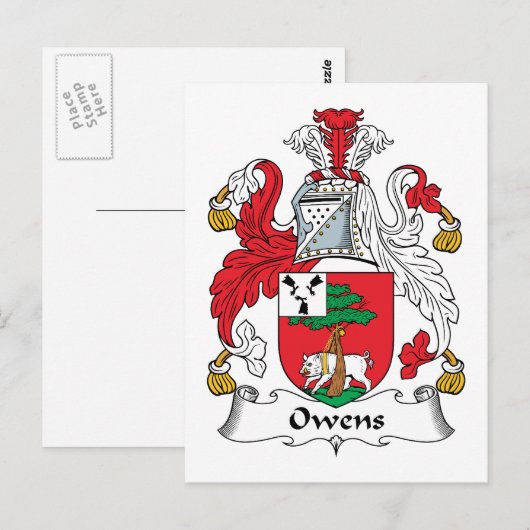 Owens Family Crest Briefkaart (Voorkant / Achterkant)