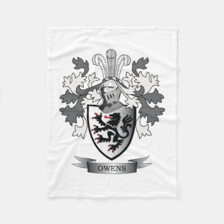 Owens Family Crest Coat of Arms Fleece Deken
