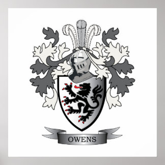 Owens Family Crest Coat of Arms Poster
