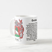 Owens Family Crest op een mok (Voorkant links)