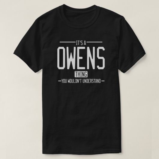 Owens grappige achternaam grappige familie t-shirt (Design voorkant)