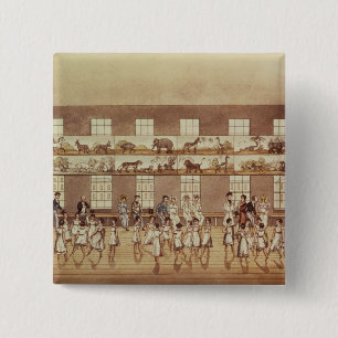 Owen's Institution, New Lanark (Quadrille Danci) Vierkante Button 5,1 Cm