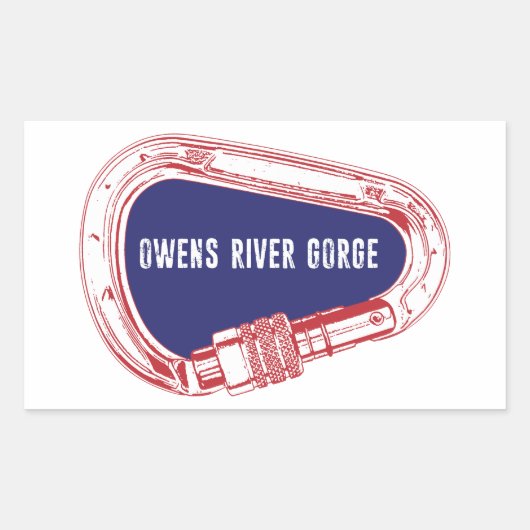Owens River Gorge Climate bing Carabiner Rechthoekige Sticker (Voorkant)