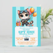 Owen's Sky Kitty Verjaardagsfeest! Kaart (Staand voorkant)