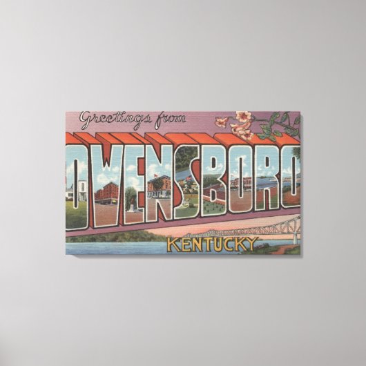 Owensboro, Kentucky - Grote letterscènes Canvas Afdruk (Voorkant)