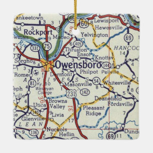 Owensboro KY  Map Keramisch Ornament