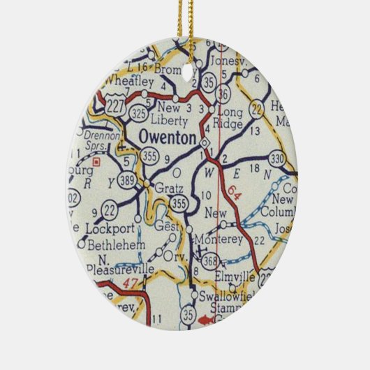Owenton KY  Map Keramisch Ornament (Rechts)