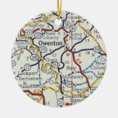 Owenton KY  Map Keramisch Ornament (Voorkant)