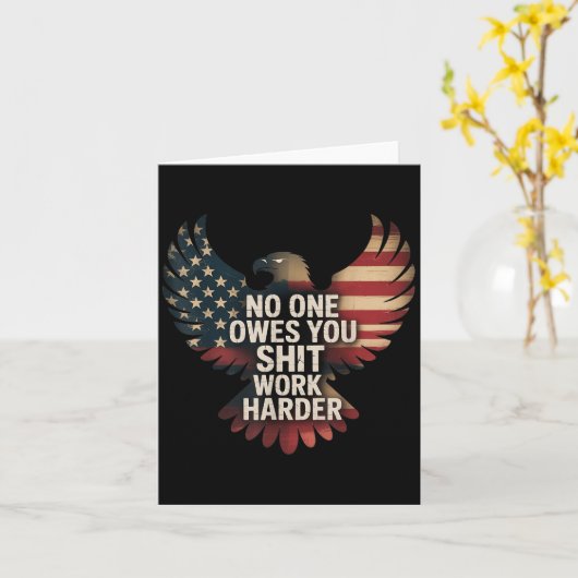 Owes You Werk Harder Vervallen Amerikaanse Vlag  Kaart (Gele Bloem)