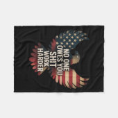 Owes You Work Harder Distressed American Flag Fleece Deken (Voorkant (Horizontaal))
